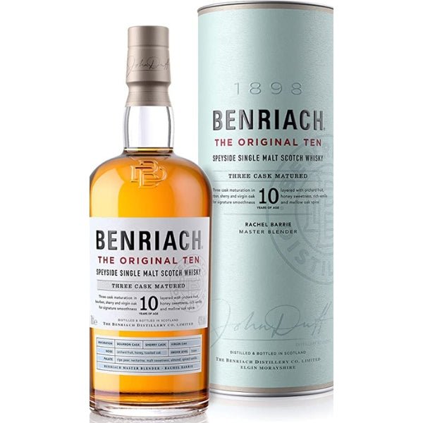 Benriach The Original Ten Speyside Single Malt Scotch Whiskey - Bottle Engraving