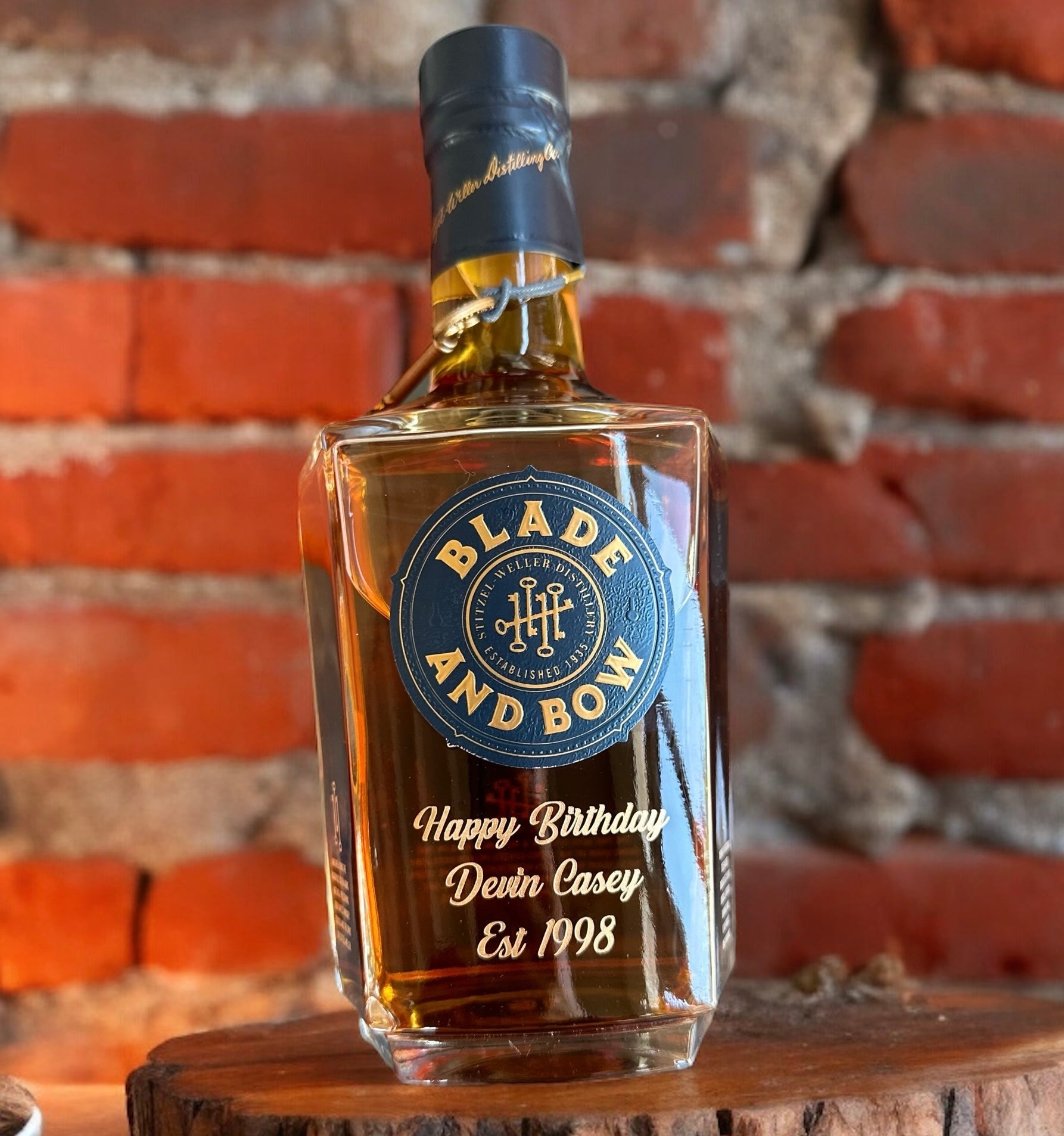 Blade and Bow Kentucky Straight Bourbon Whiskey - Bottle Engraving