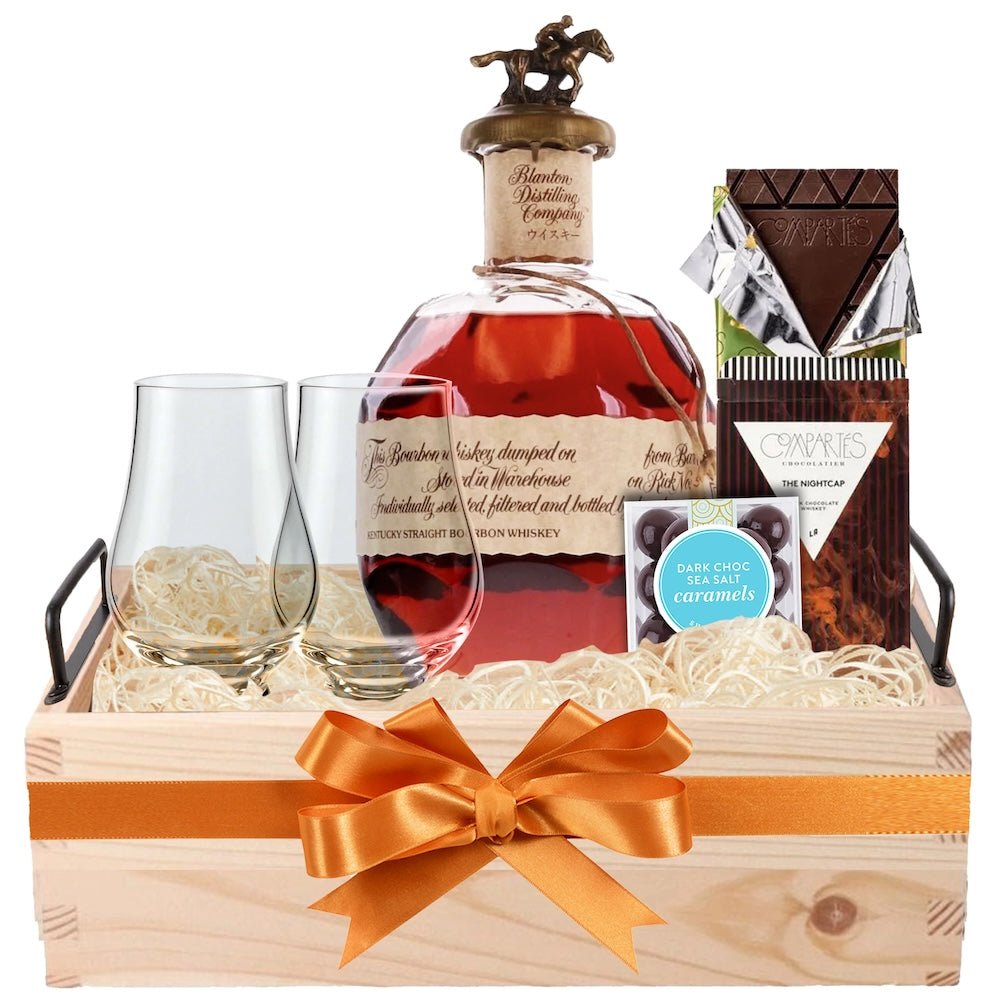 Blanton's Bourbon Choice With Glencairn Glasses Gift Set - Bottle Engraving