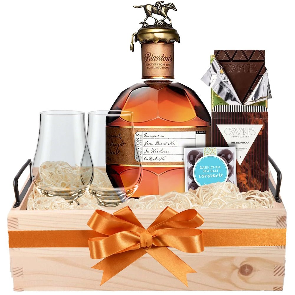 Blanton's Bourbon Choice With Glencairn Glasses Gift Set - Bottle Engraving