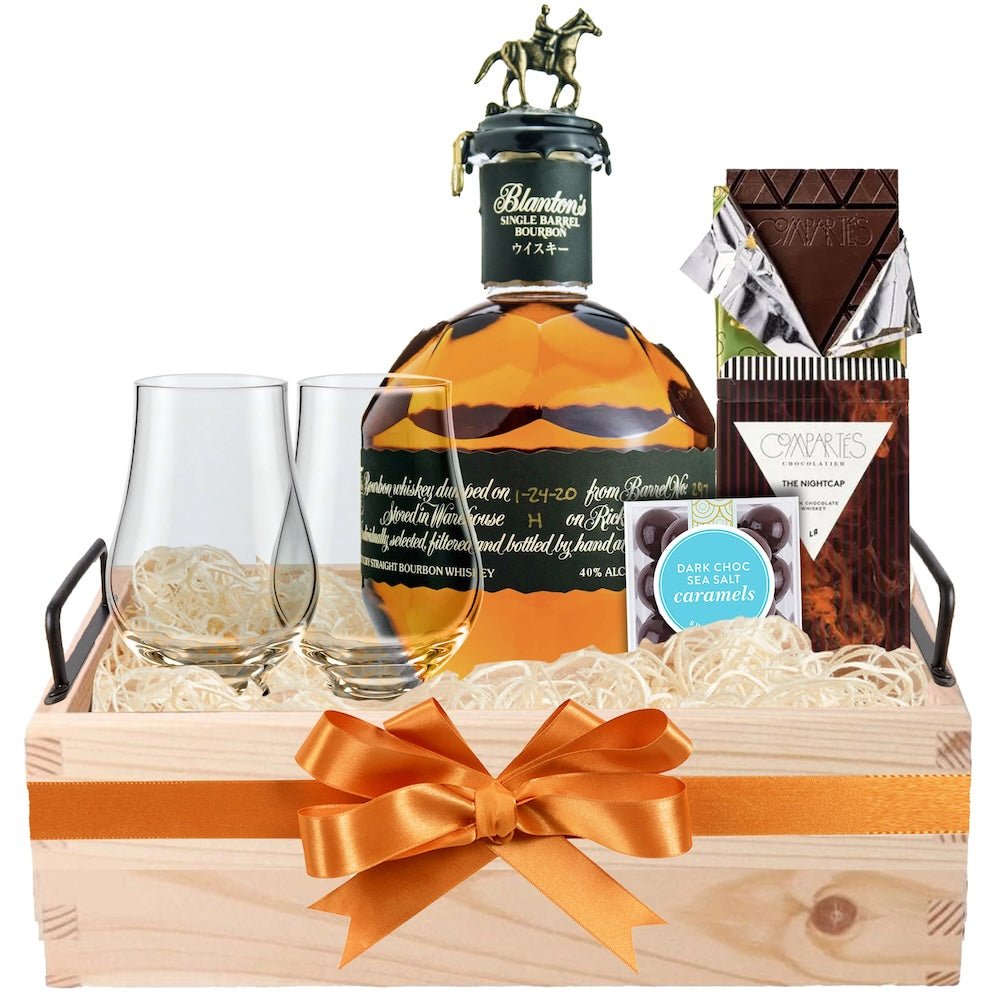 Blanton's Bourbon Choice With Glencairn Glasses Gift Set - Bottle Engraving