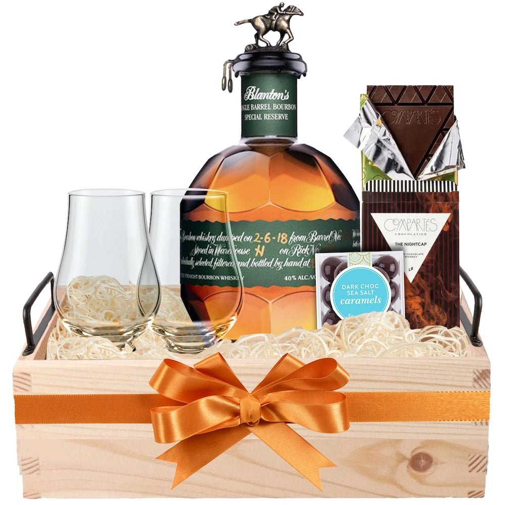 Blanton's Bourbon Choice With Glencairn Glasses Gift Set - Bottle Engraving