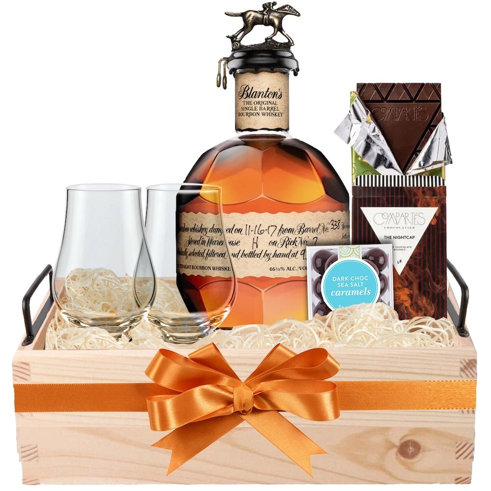 Blanton's Bourbon Choice With Glencairn Glasses Gift Set - Bottle Engraving