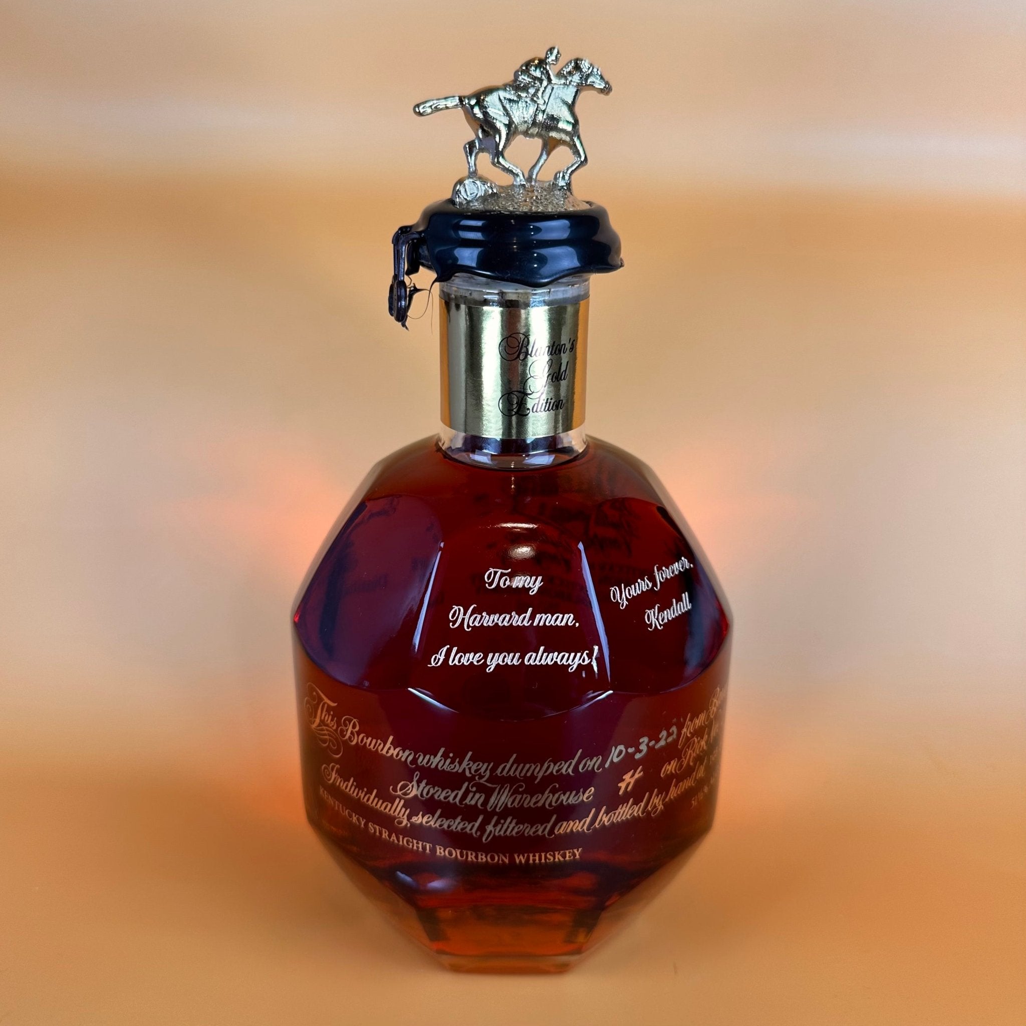 Blanton's Gold Edition Bourbon Whiskey - Bottle Engraving