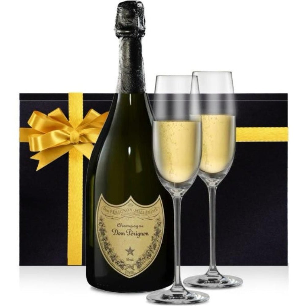 Dom Perignon Champagne Gift Set with Flutes Free Engraving - Bottle Engraving