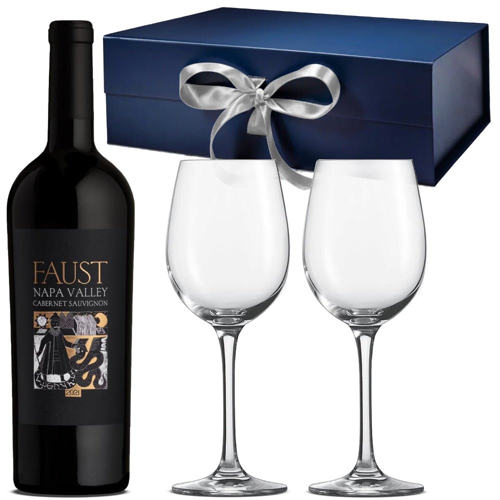 Faust Napa Valley Cabernet Sauvignon Gift Set With Free Glasses Engraving - Bottle Engraving