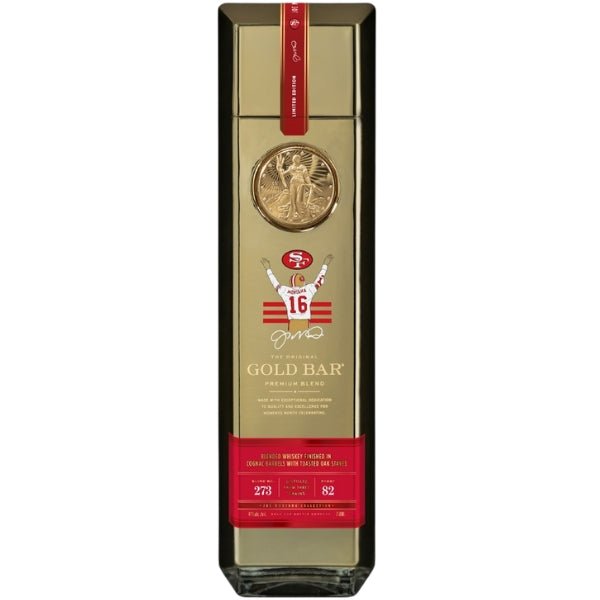 Gold Bar Blend 273 Joe Montana Collection Whiskey - Bottle Engraving