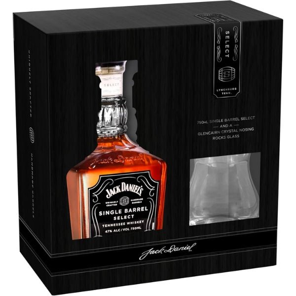 Jack Daniel's Single Barrel Select with Glencairn Crystal Nosing Rock Glass - Bottle Engraving