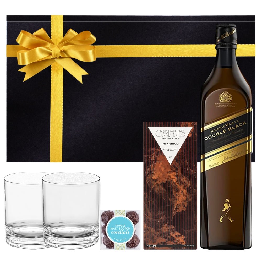 Johnnie Walker Black and Double Black Label Blended Scotch Whiskey Gift Set - Bottle Engraving