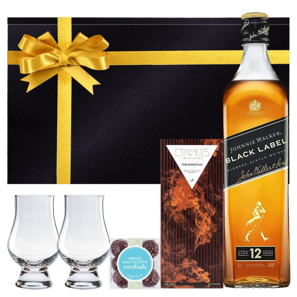 Johnnie Walker Black and Double Black Label Blended Scotch Whiskey Gift Set - Bottle Engraving