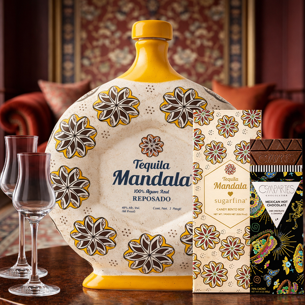 Mandala Reposado & Candy Bento Box Tequila Gift Set With