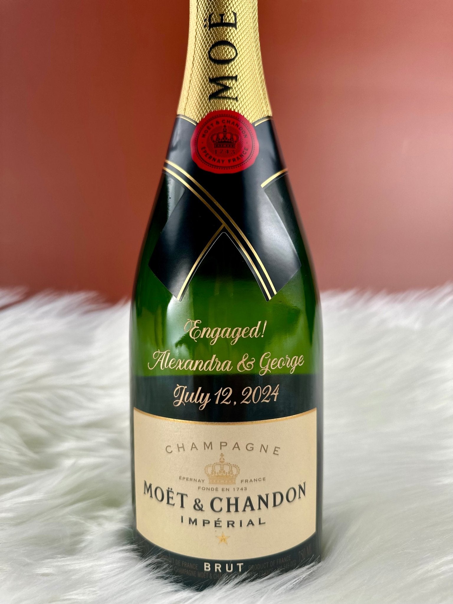 Moët & Chandon Champagne Gift Basket with Customizable Flutes - Bottle Engraving