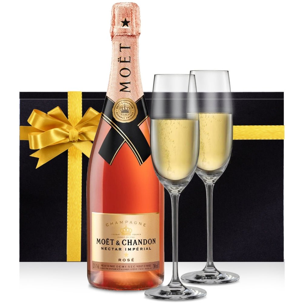 Moët & Chandon Imperial Champagne Gift Set with Personalized Flutes - Bottle Engraving