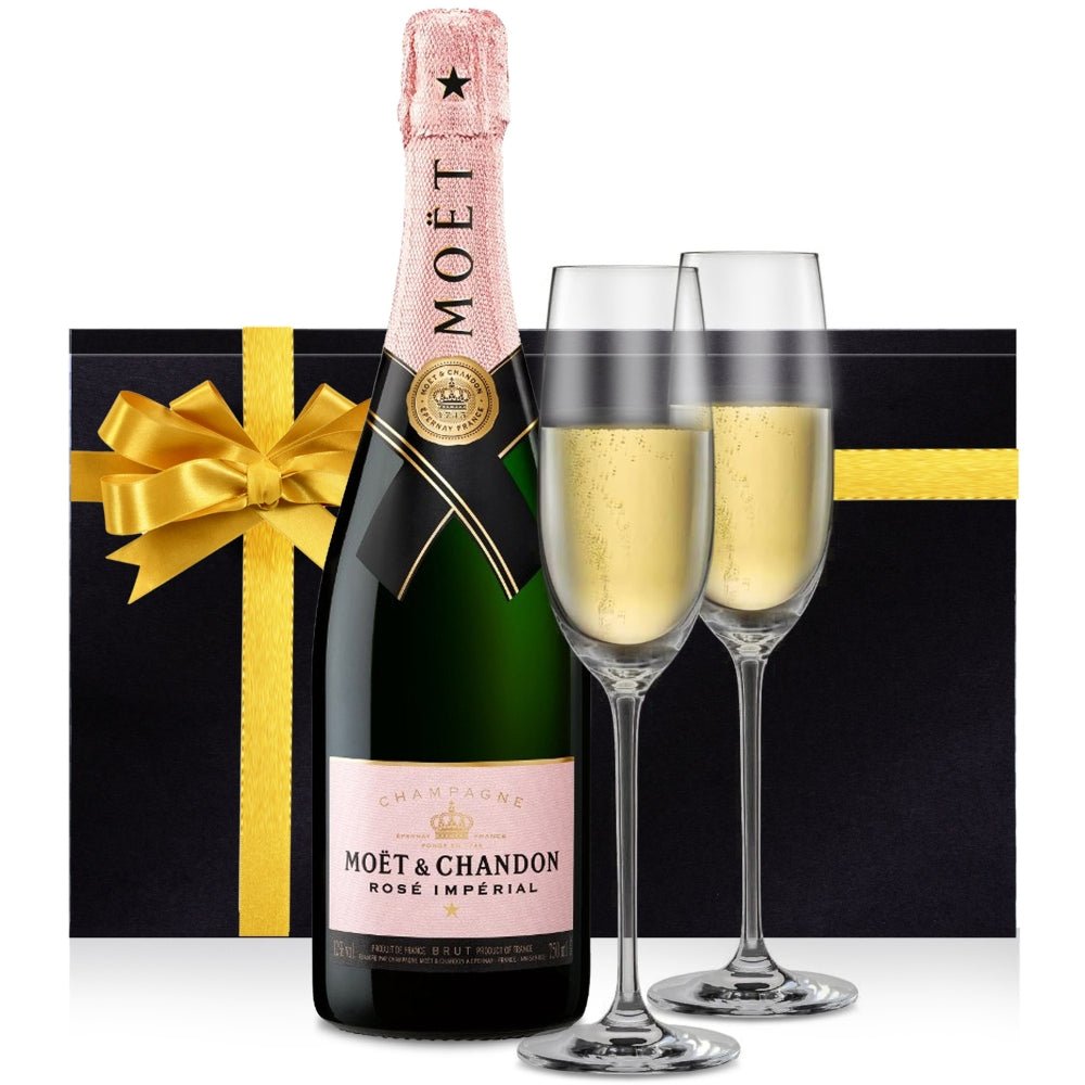 Moët & Chandon Imperial Champagne Gift Set with Personalized Flutes - Bottle Engraving