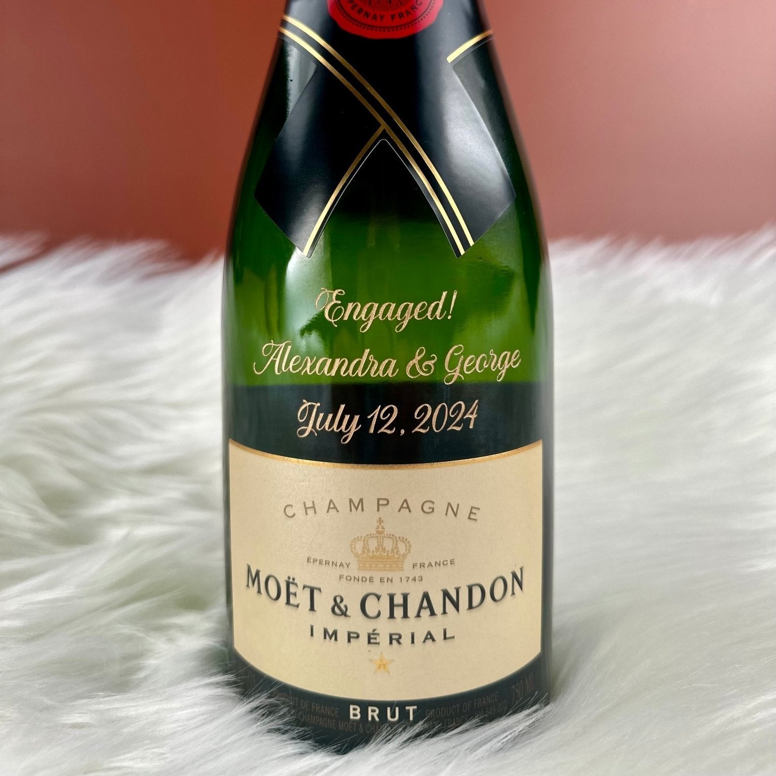 Moët & Chandon Imperial Champagne Gift Set with Personalized Flutes - Bottle Engraving