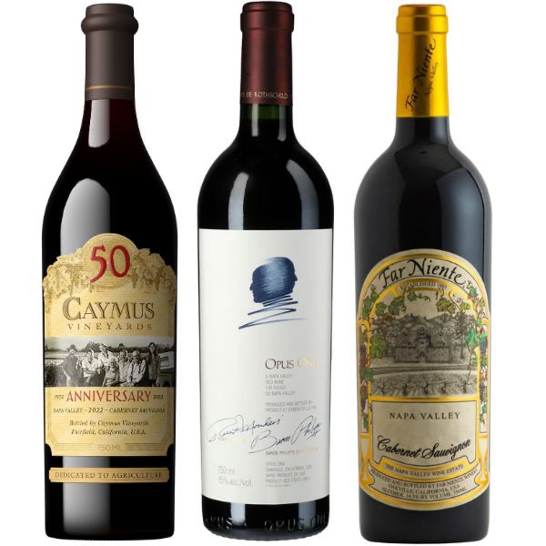 Opus One, Caymus 50th Anniversary, and Far Niente Cabernet Sauvignon Value Bundle - Bottle Engraving