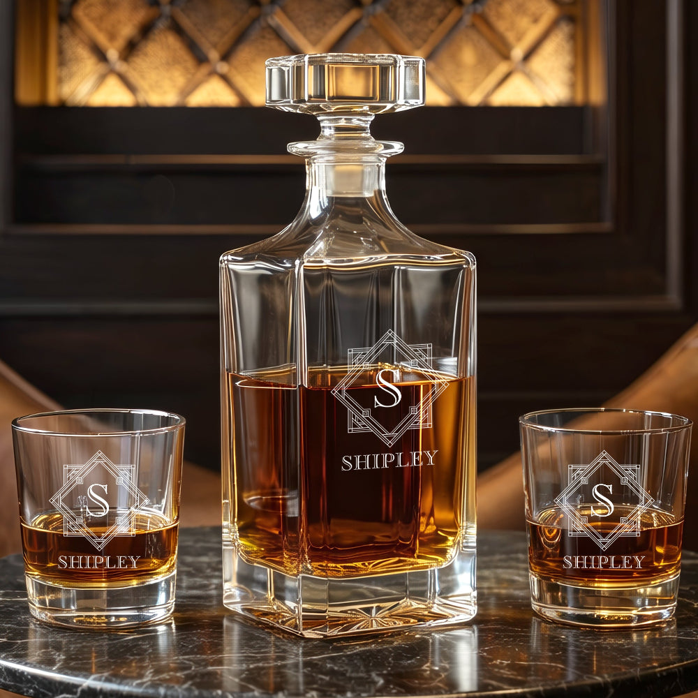 Customizable Whiskey Decanter Set