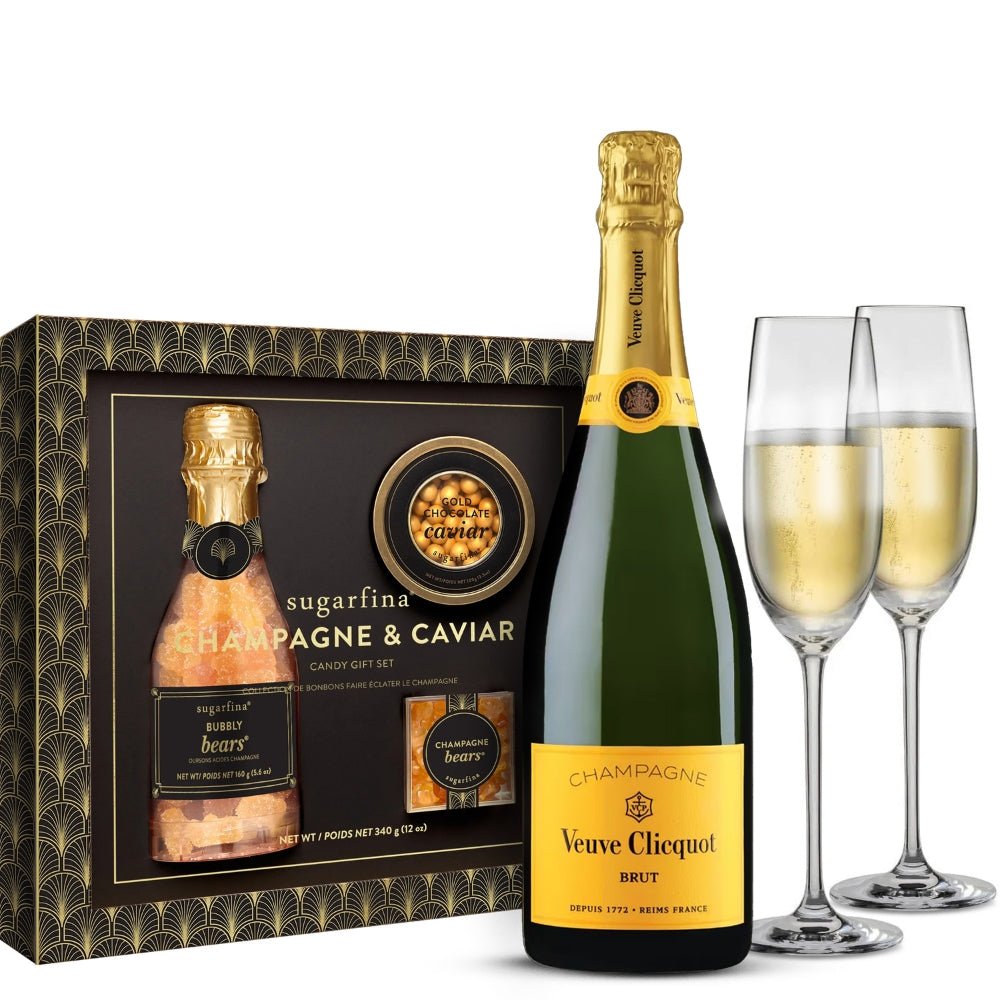 Veuve Clicquot Champagne Gift Set with Caviar – Bottle Engraving