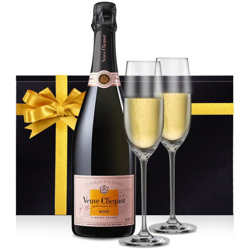 Veuve Clicquot Champagne Gift Set with Engraved Flutes - Bottle Engraving