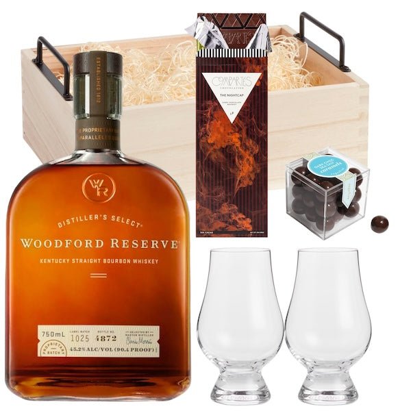 Woodford Reserve Whiskey Gift Basket - Bottle Engraving