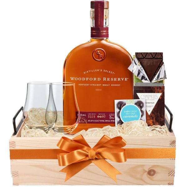 Woodford Reserve Whiskey Gift Basket - Bottle Engraving