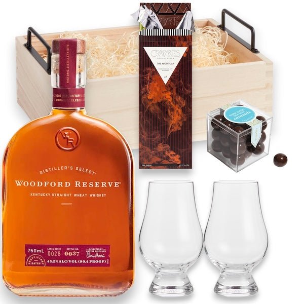 Woodford Reserve Whiskey Gift Basket - Bottle Engraving