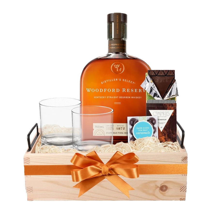 Customized Woodford Reserve Whiskey Gift Set Bottle Engraving