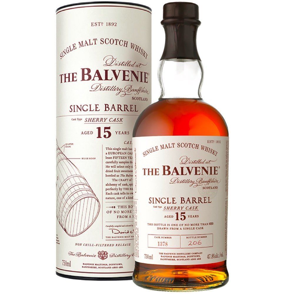 Balvenie 15 Year Single Barrel Sherry Cask Single Malt Scotch Whisky - Bottle Engraving