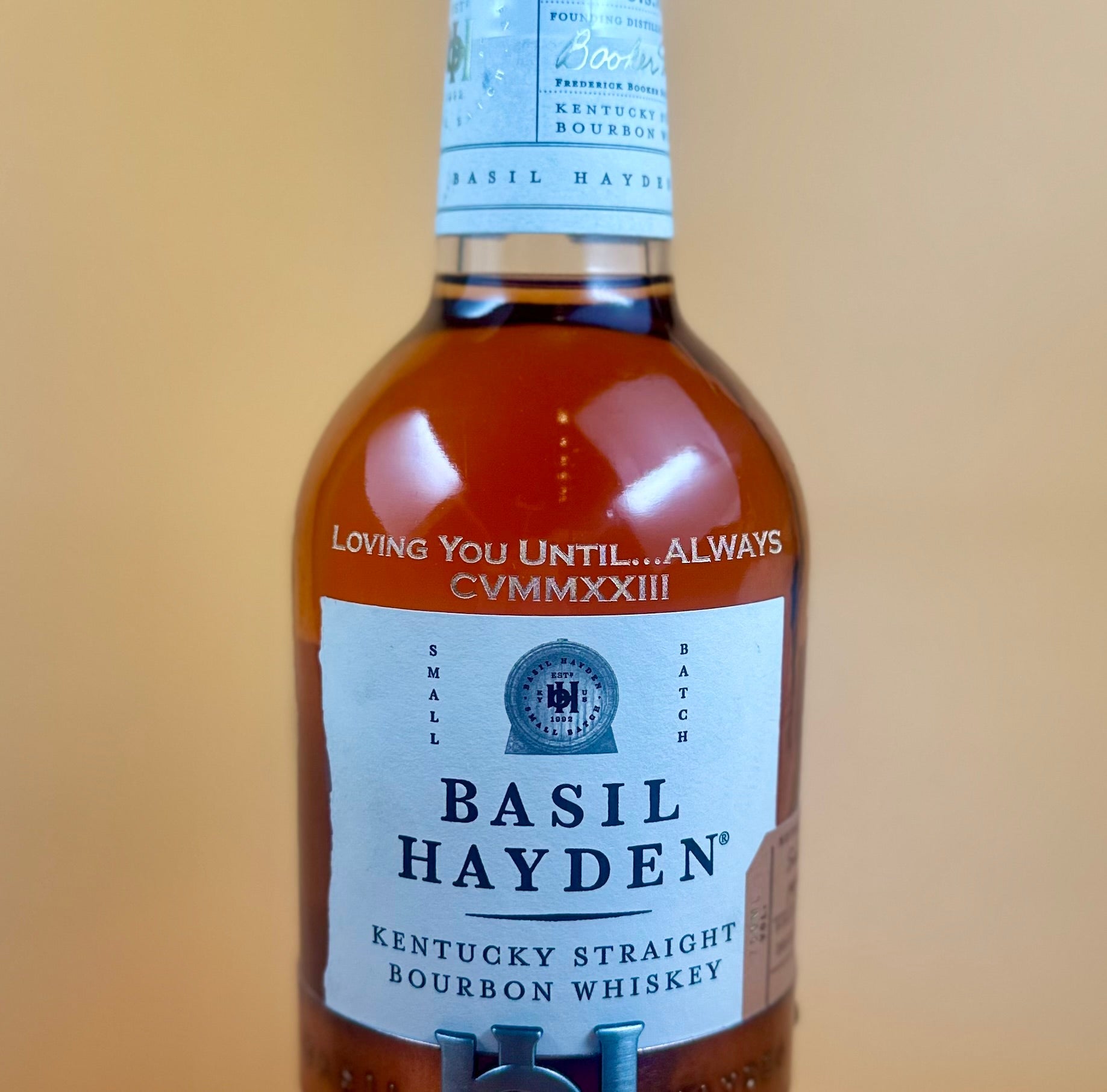 Basil Hayden 10 Year Old Kentucky Straight Bourbon Whiskey - Bottle Engraving