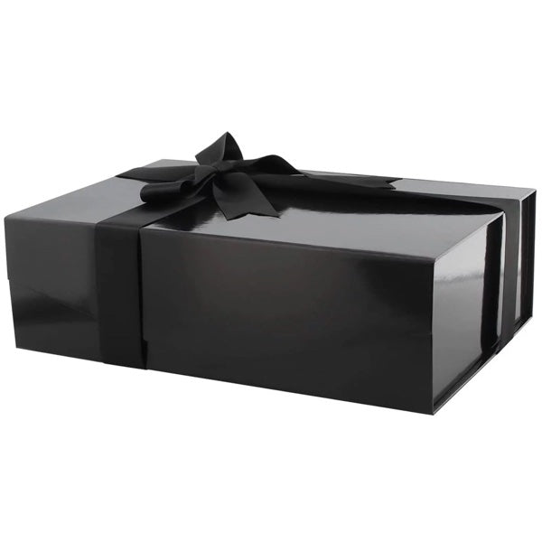 Black Gift Box With Magnetic Closure Lids - Bottle Engraving