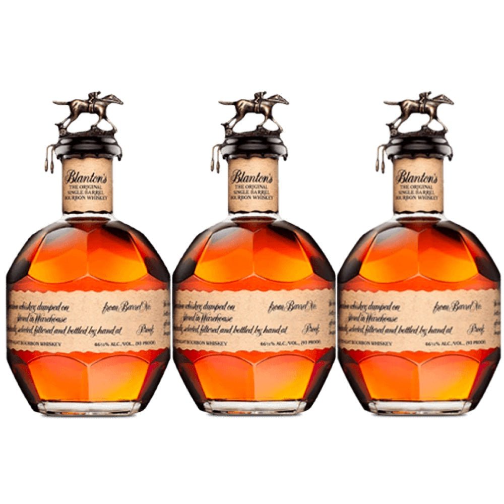 Blanton's Single Barrel Bourbon Whiskey 3 Bottles Bundle - Bottle Engraving