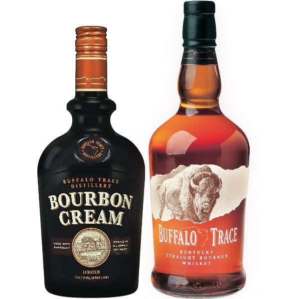 Buffalo Trace Bourbon Whiskey and Bourbon Cream Liqueur 2pk Bundle - Bottle Engraving