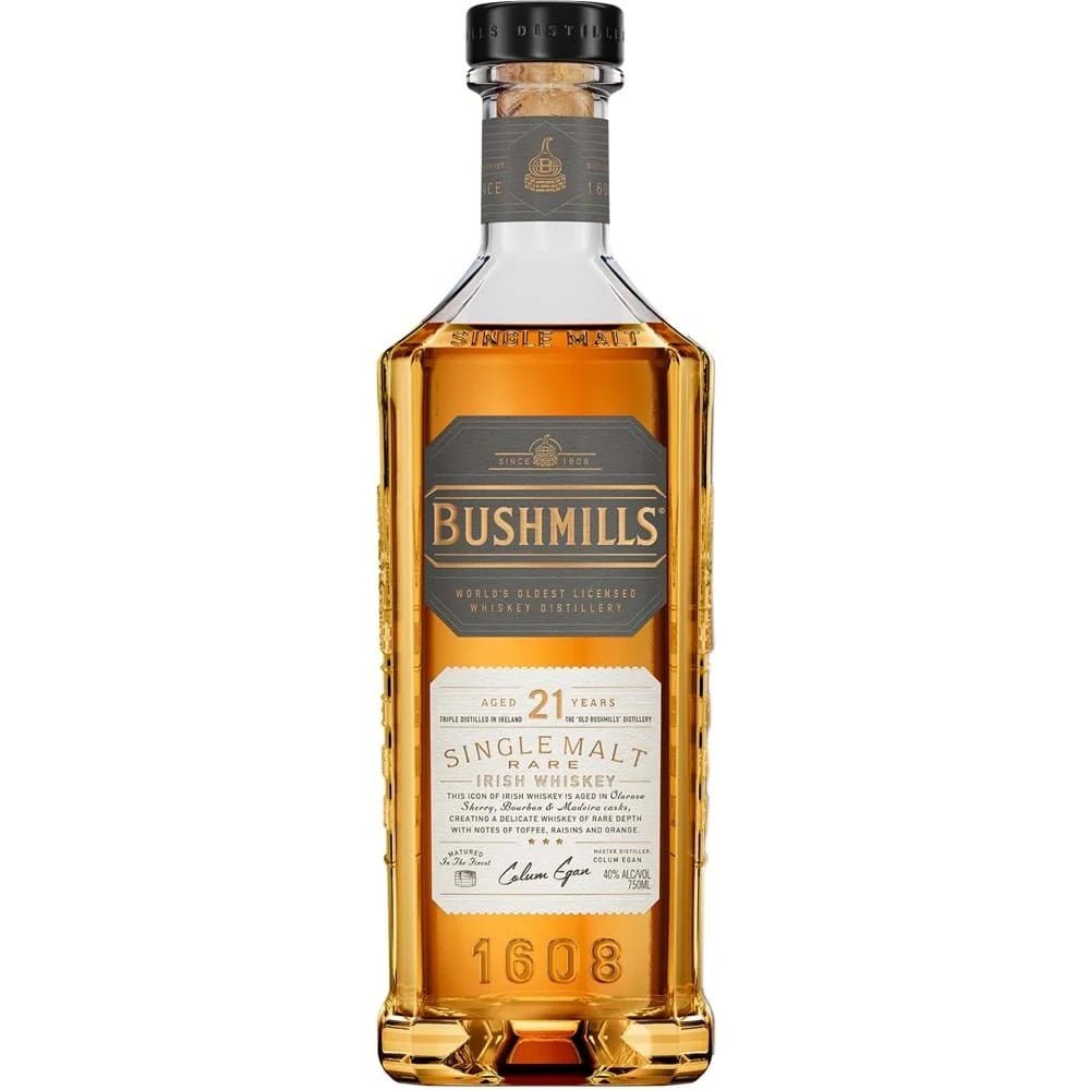 Bushmills 21 Year Old Single Malt Irish Whiskey - Bottle Engraving
