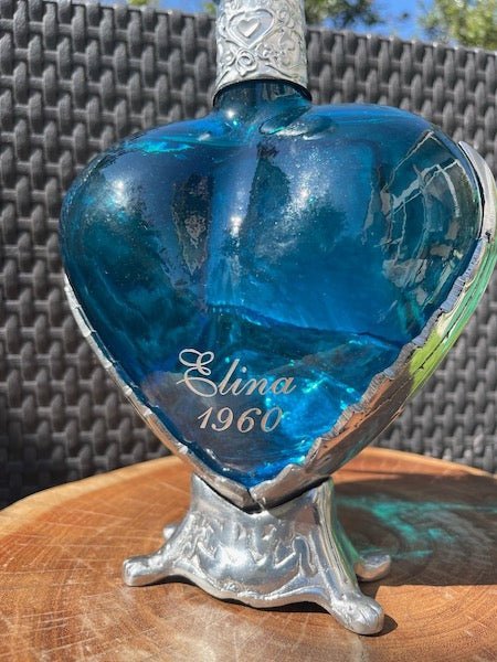 Grand Love Blue Heart Bottle Blanco Tequila - Bottle Engraving