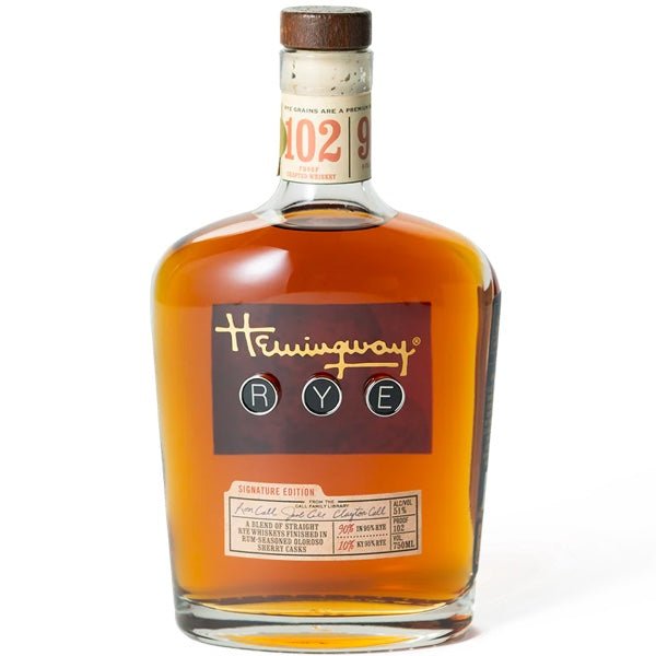 Hemingway Signature Edition Rye Whiskey - Bottle Engraving