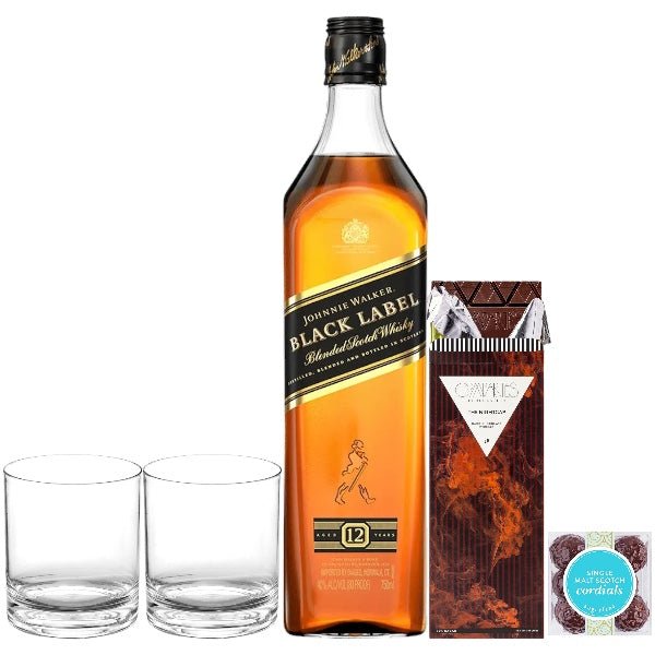 Johnnie Walker Black and Double Black Label Blended Scotch Whiskey Gift Set - Bottle Engraving