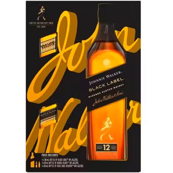 Johnnie Walker Black Label Scotch Whiskey Gift Set - Bottle Engraving