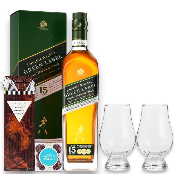 Johnnie Walker Green Label Blended Scotch Whiskey Gift Set - Bottle Engraving