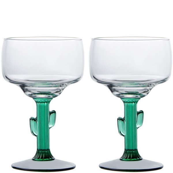 Libbey 12oz Customizable Cactus Margarita Glasses (Set of 2) - Bottle Engraving
