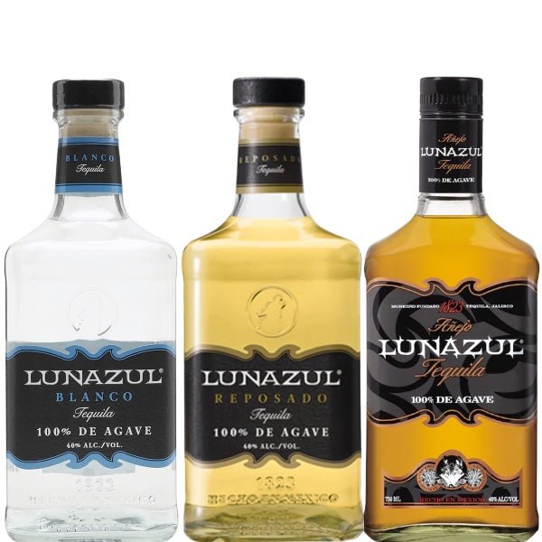 Lunazul Blanco, Reposado and Anejo Tequila Bundle - Bottle Engraving
