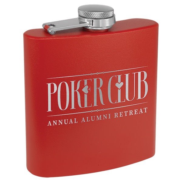 Matte Red Personalized Flask - Bottle Engraving