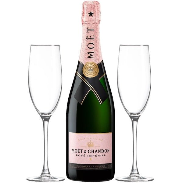 Moët & Chandon Imperial Champagne Gift Set with Engraved Flutes - Bottle Engraving