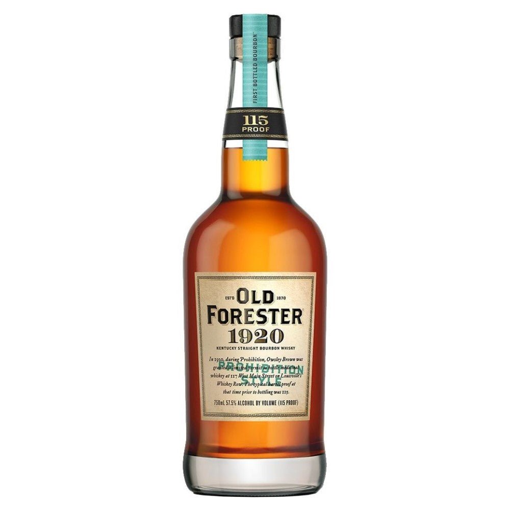 Old Forester 1920 Prohibition Style Bourbon Whiskey - Bottle Engraving