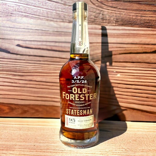 Old Forester Statesman Kentucky Straight Bourbon Whiskey - Bottle Engraving