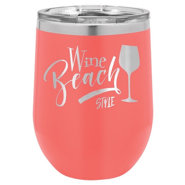 Polar Camel 12 oz. Vacuum Insulated Stemless Wine Tumbler with Lid - Bottle Engraving