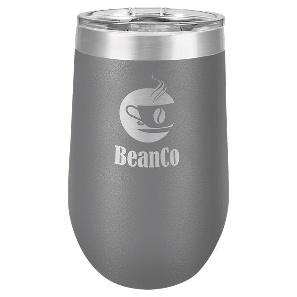 Polar Camel 16 oz. Vacuum Insulated Stemless Wine Tumbler with Lid - Bottle Engraving