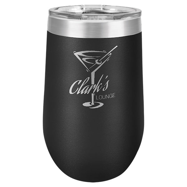 Polar Camel 16 oz. Vacuum Insulated Stemless Wine Tumbler with Lid - Bottle Engraving