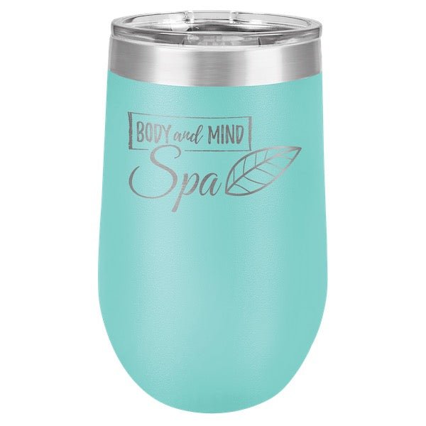 Polar Camel 16 oz. Vacuum Insulated Stemless Wine Tumbler with Lid - Bottle Engraving