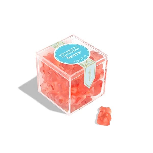 Sugarfina Strawberry Champagne Bears Gummy - Small Candy Cube - Bottle Engraving