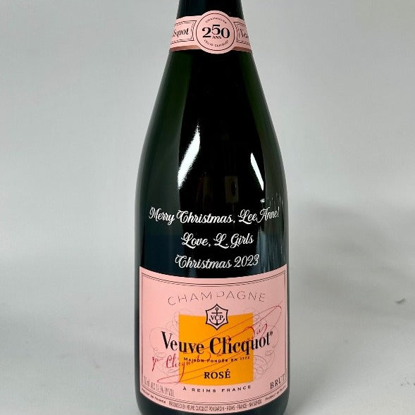 Veuve Clicquot Rose Champagne Engraved Bottle - Bottle Engraving